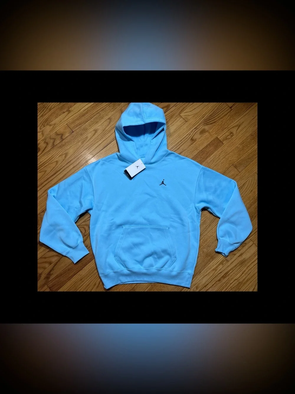 Nike Jordan Brooklyn Oversize Sky Blue Hoodie Logo Men’s sz S NEW!